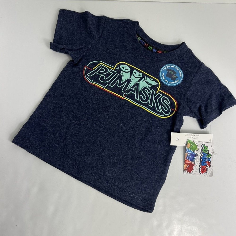 PJ Masks Toddler Kids T-Shirt Size 12 Months Glow In The Dark Blue Tee New
